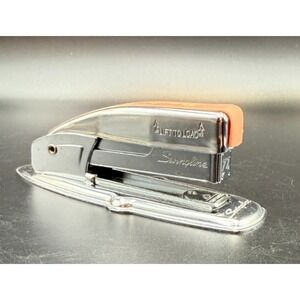 Swingline 77B Vintage stapler. Chrome/Apricot ?.  Works smooth.